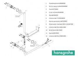 RECAMBIOS BARRA DUCHA 110cm UNICA COMFORT HANSGROHE